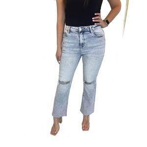 NEW RISEN ana acid wash ankle straight jean in light